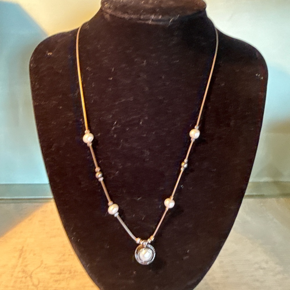 Gold and Silver Pearl Necklace